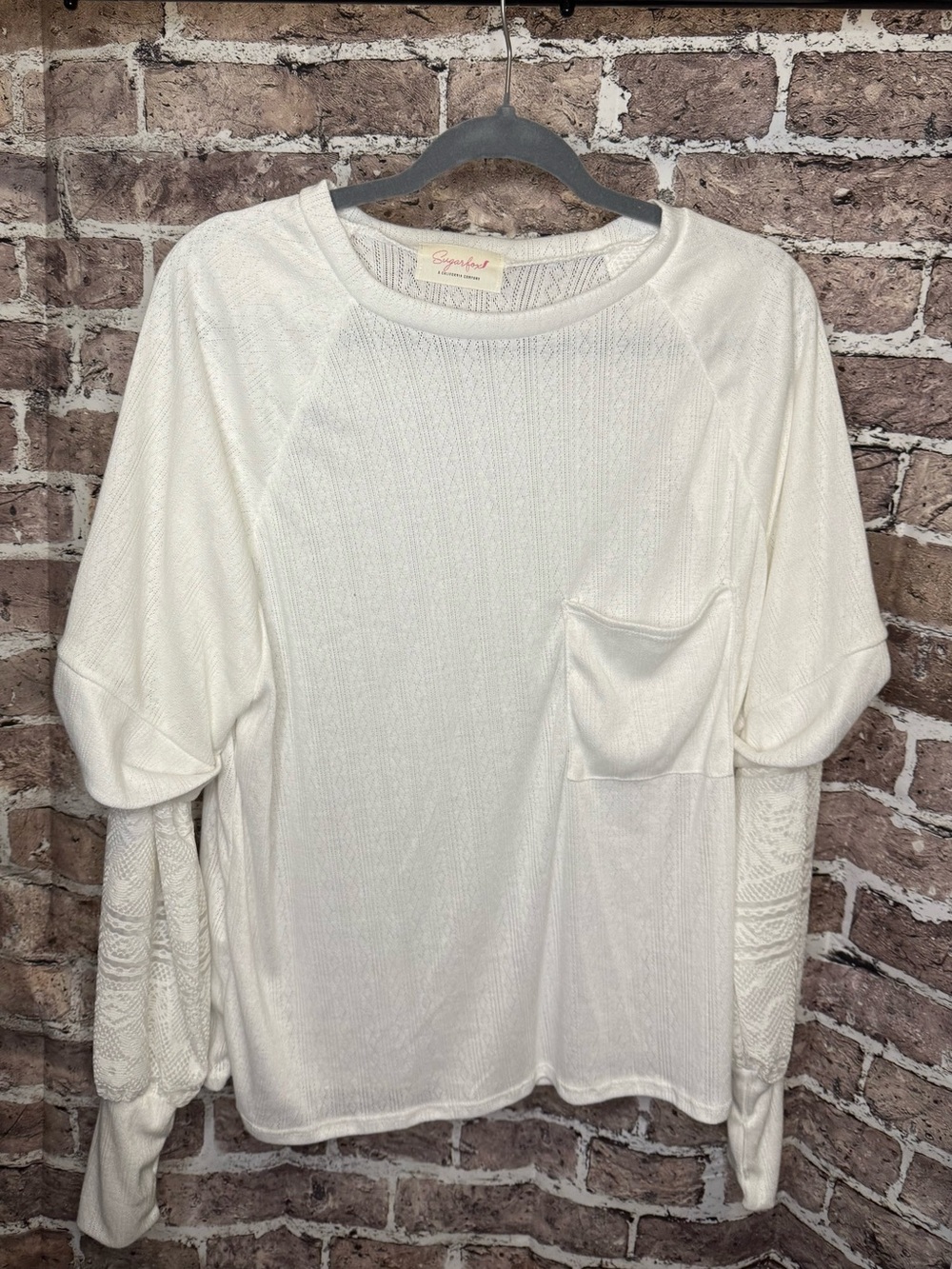 Sugar Fox Knit Pullover with Front Pocket